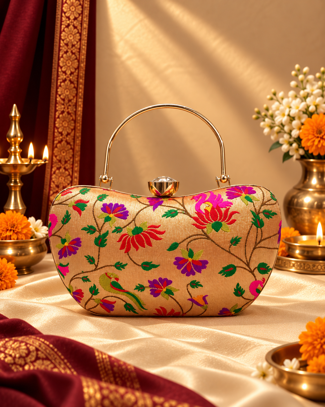 Paithani Purse – All Over Brocade Design