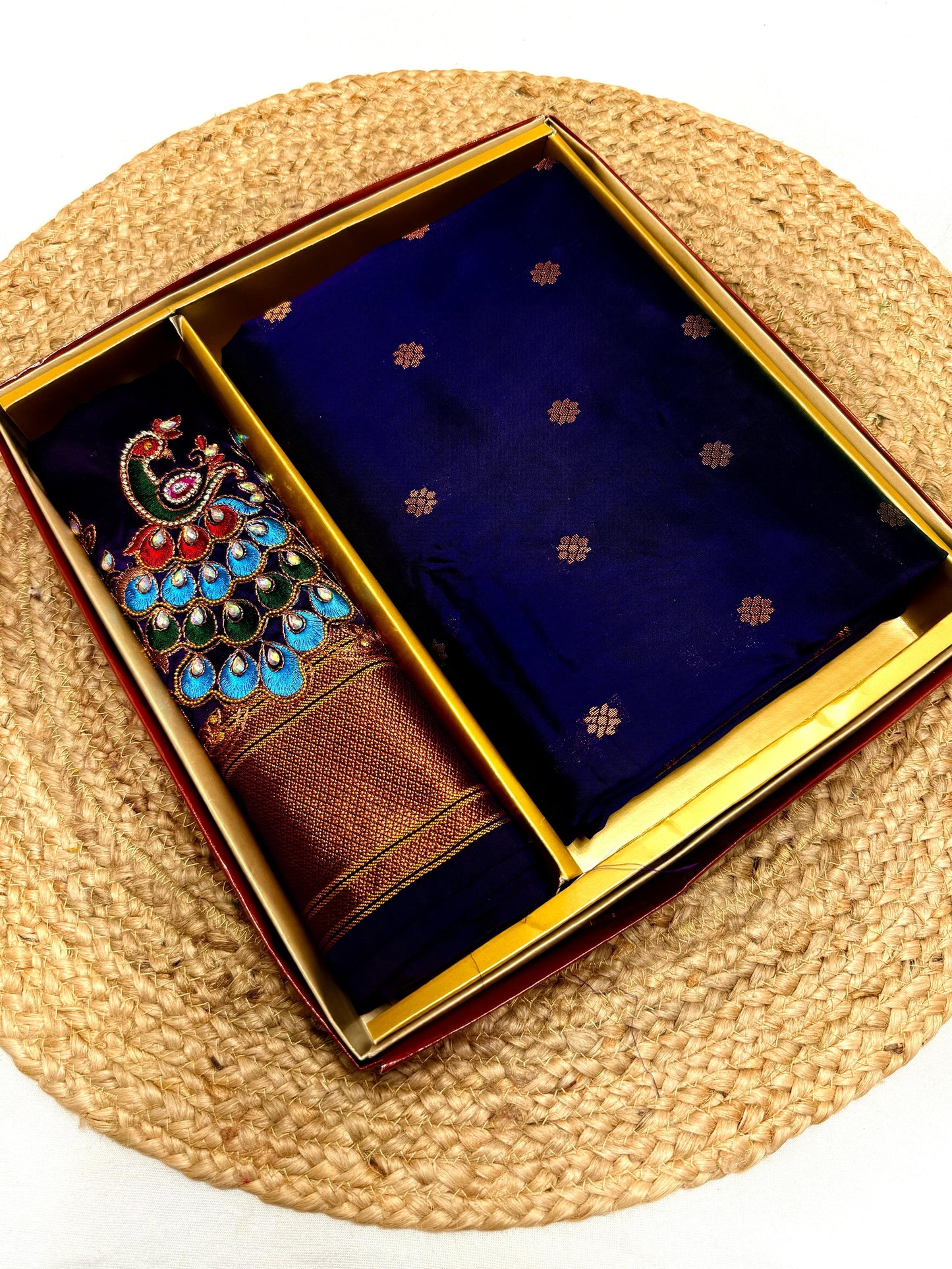 Premium Kalanjali Paithani with Handwork Embroidery Blouse - Kalavya