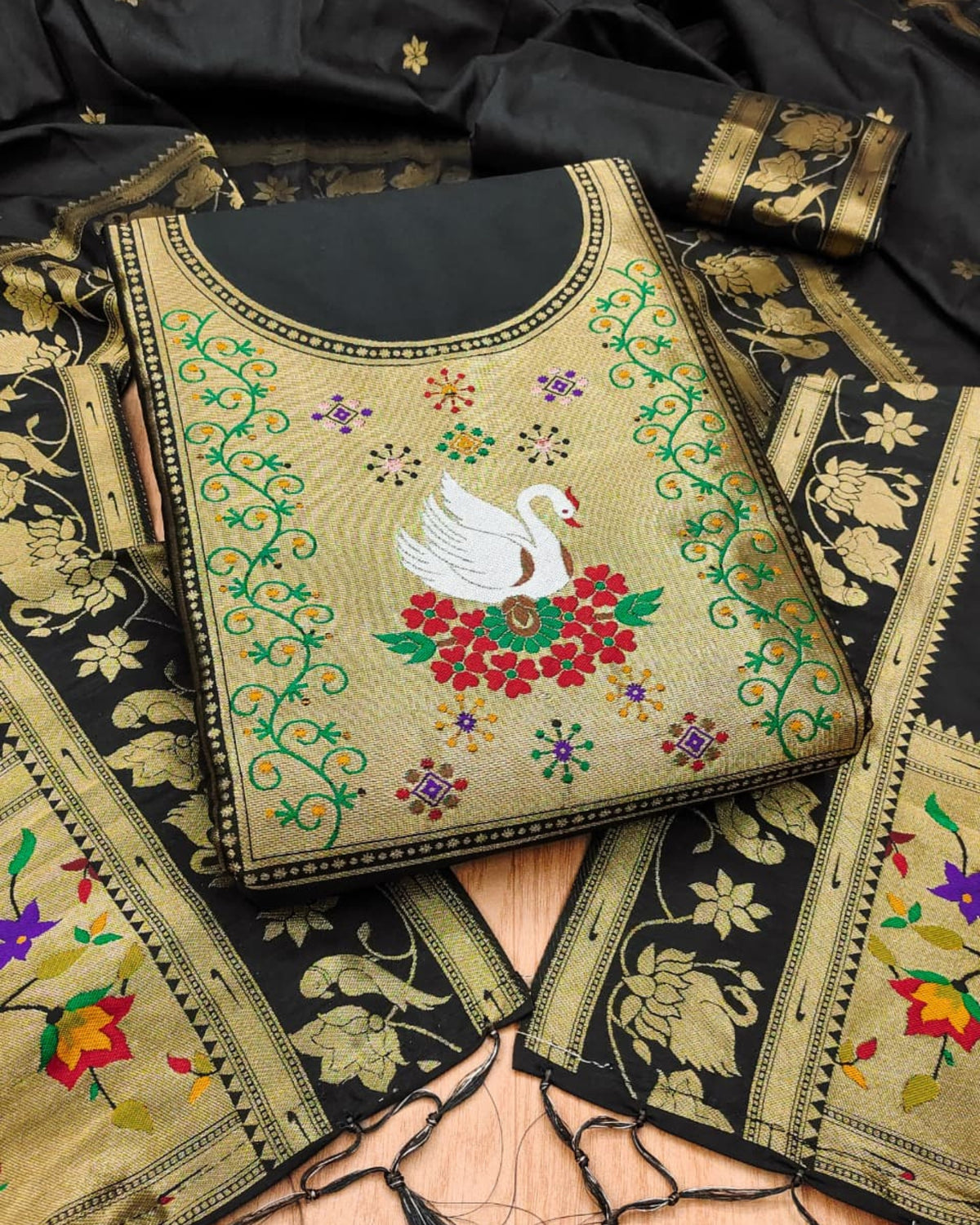 Rajhans - Paithani Dress Material