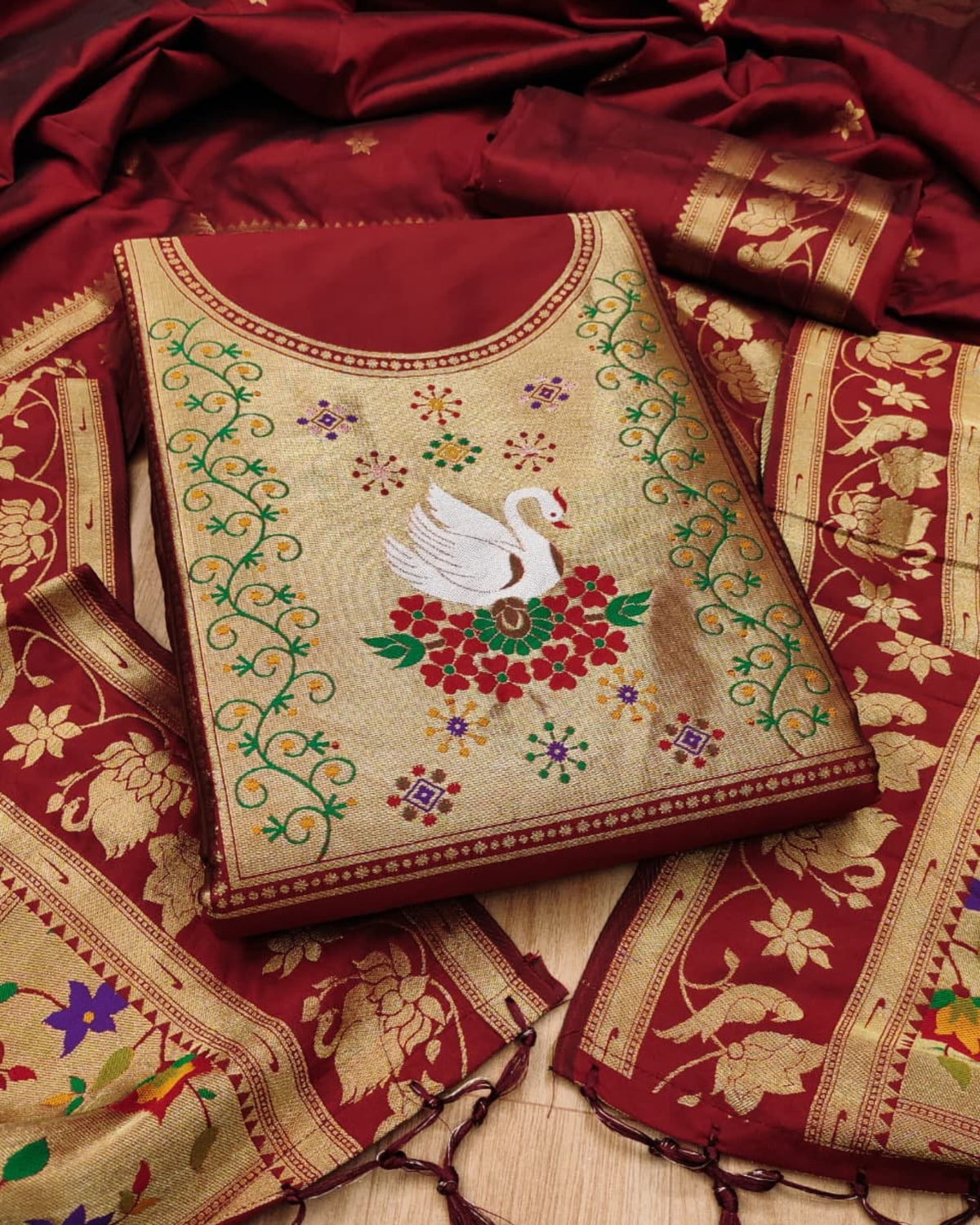 Rajhans - Paithani Dress Material