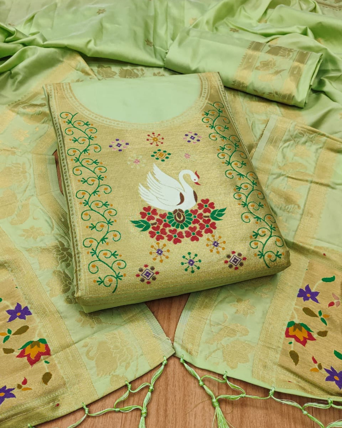 Rajhans - Paithani Dress Material