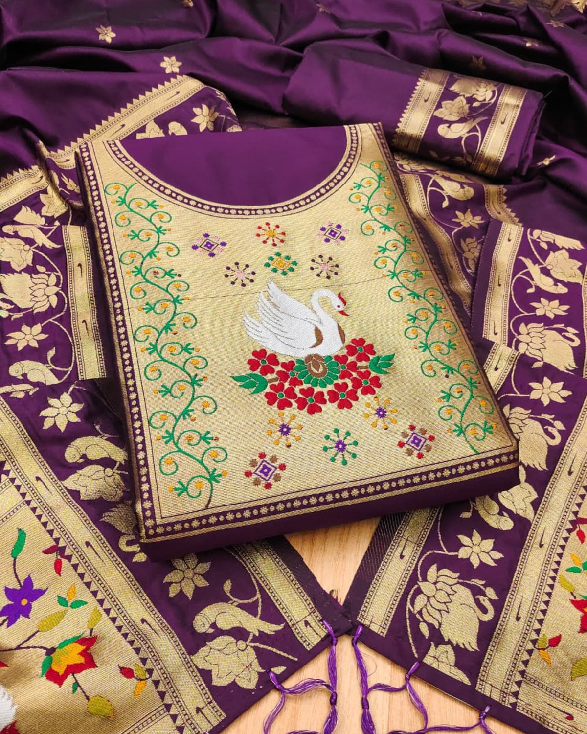 Rajhans - Paithani Dress Material