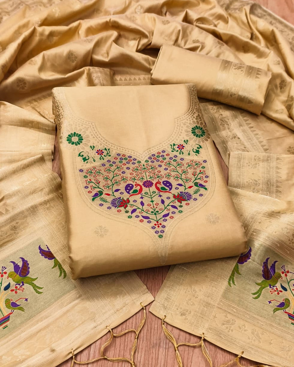 Manjiri - Paithani Dress Material