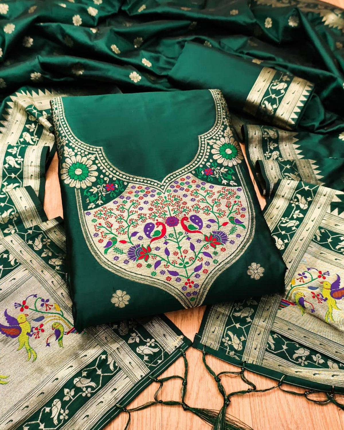 Manjiri - Paithani Dress Material