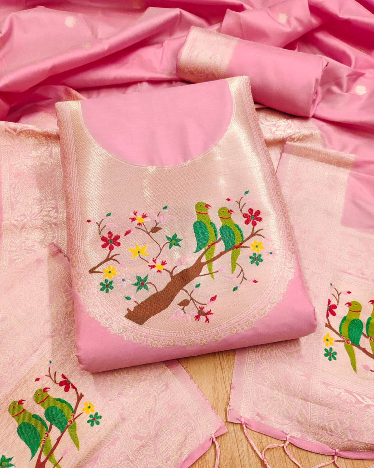 Saarika - Paithani Dress Material