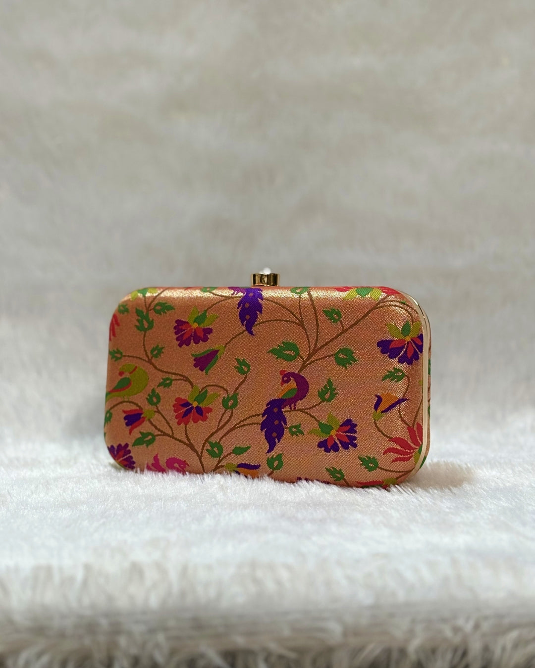 Paithani Clutch with All Over Brocade Design