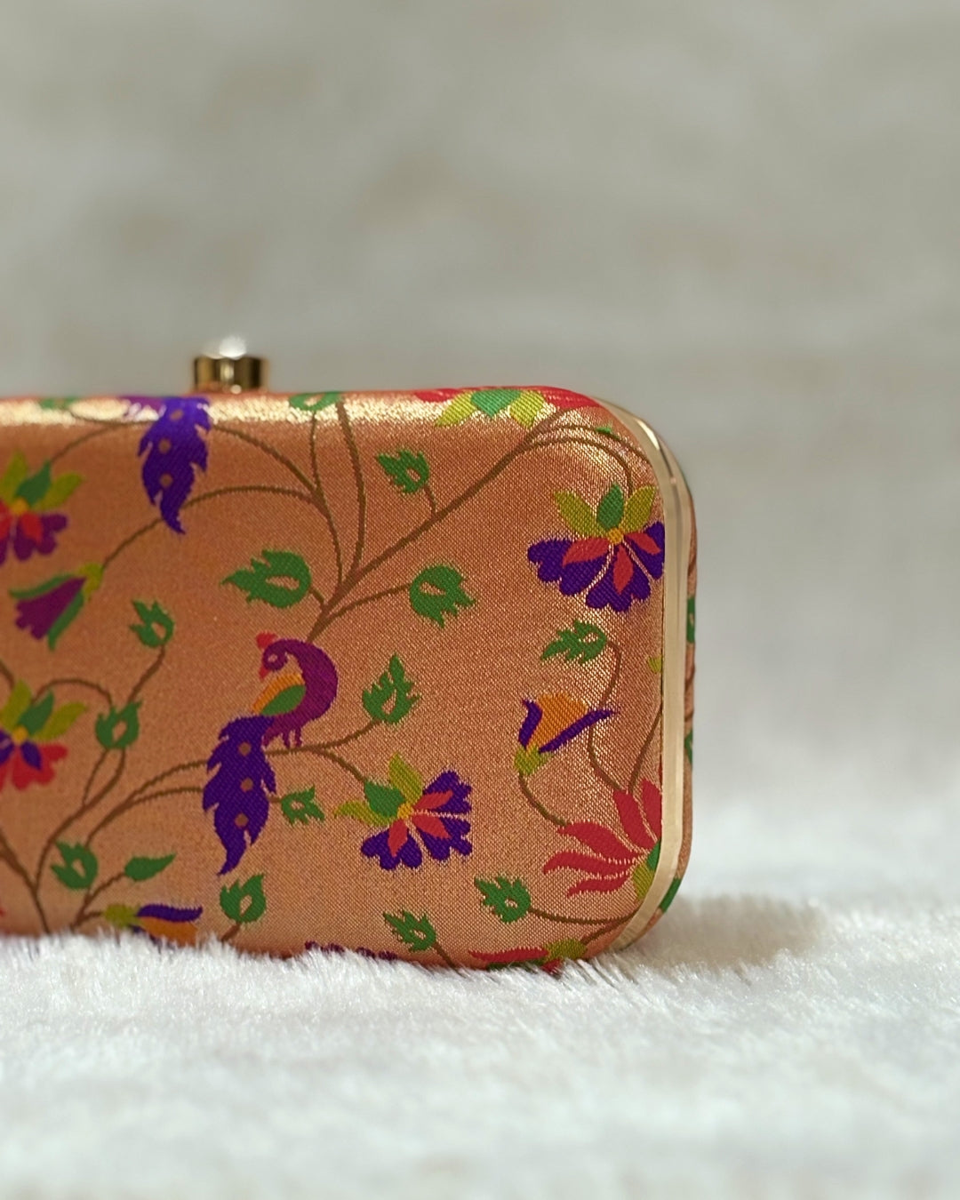 Paithani Clutch with All Over Brocade Design