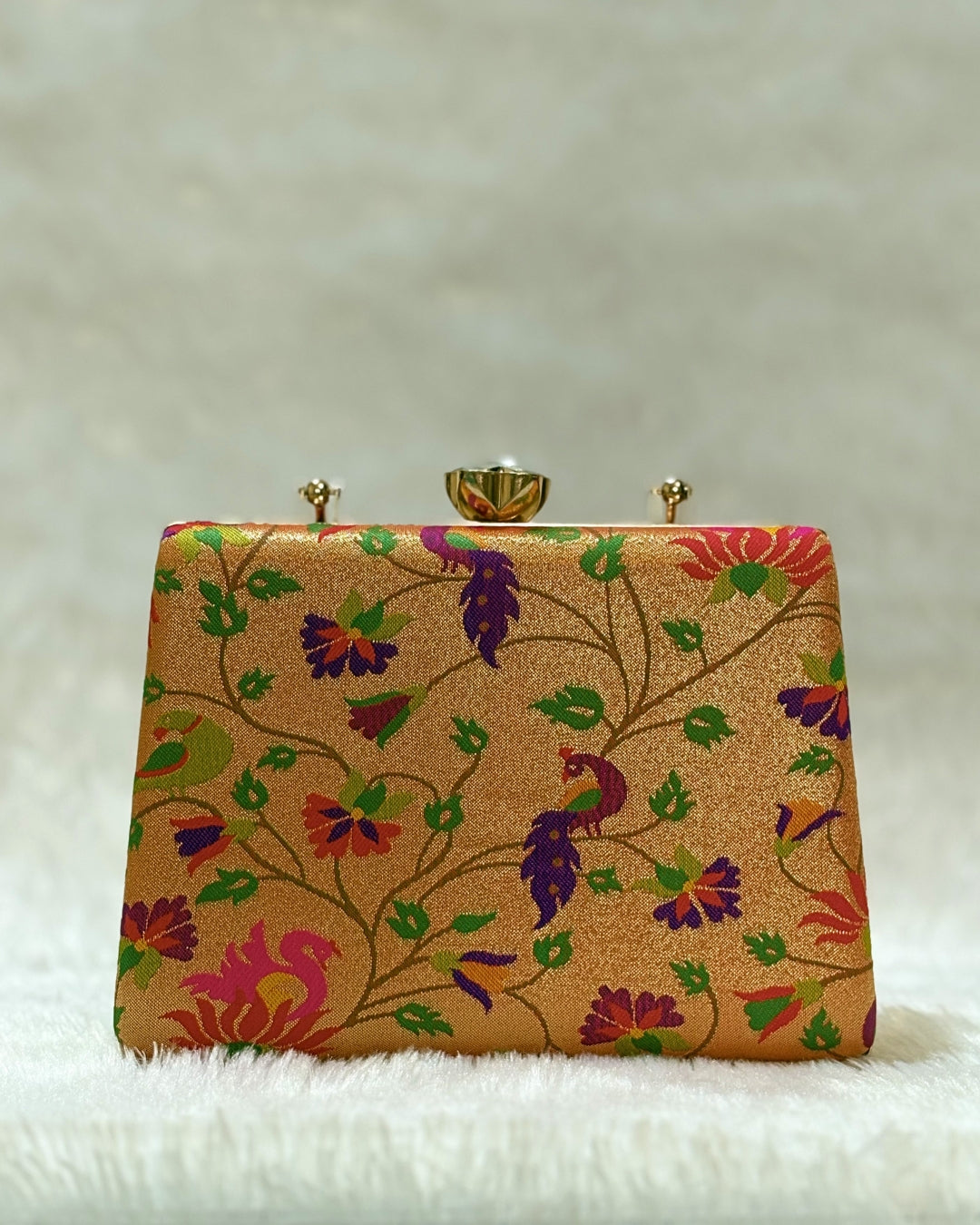 Paithani Purse with All Over Brocade Design
