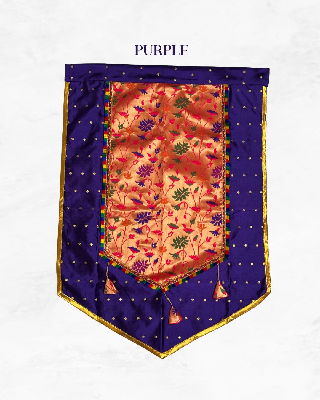 Paithani Backdrop 40"x27" - Silk Ganpati Decoration for 1.5-2 ft Idols