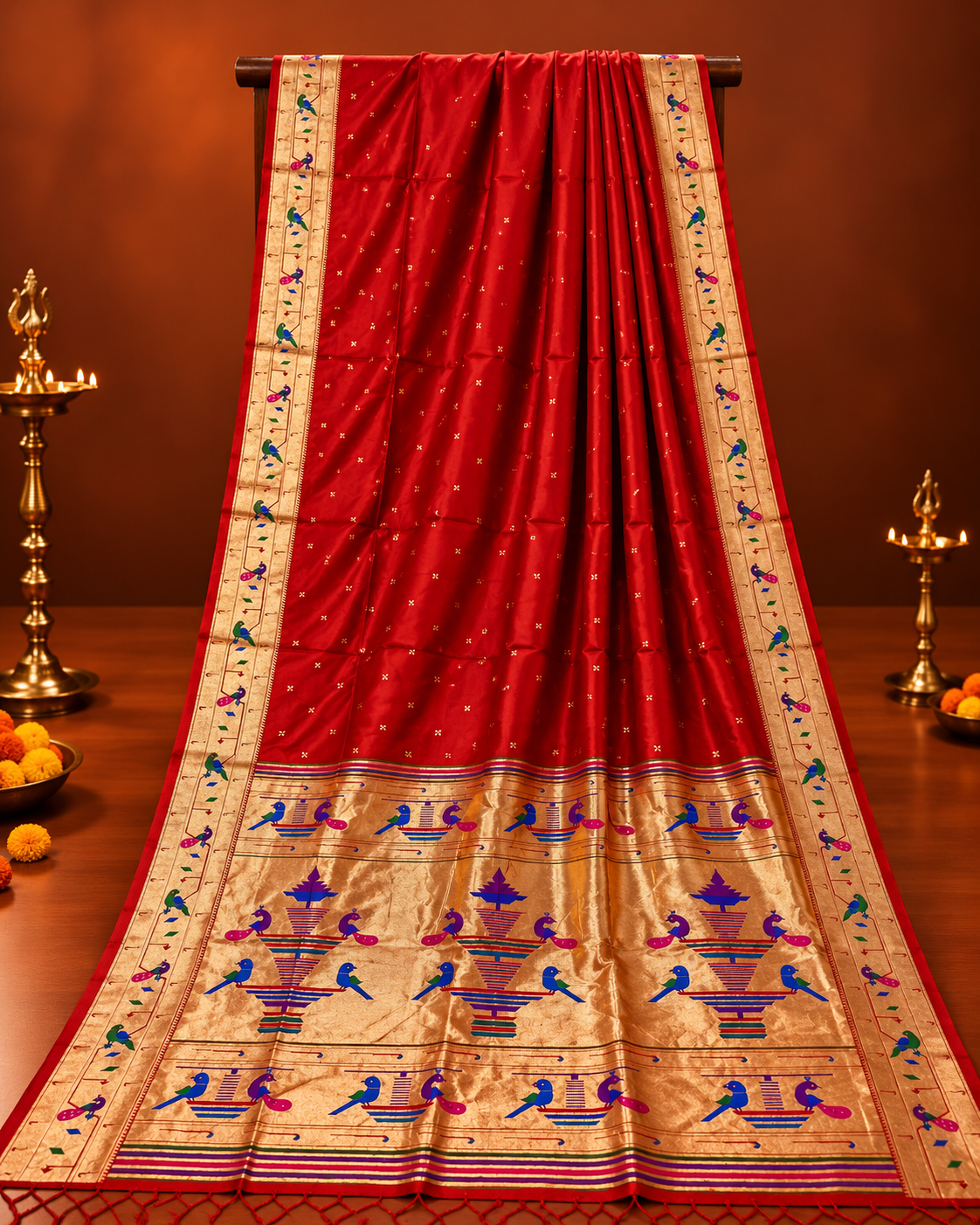 Mayuri Nauvari Paithani - 10 Yards