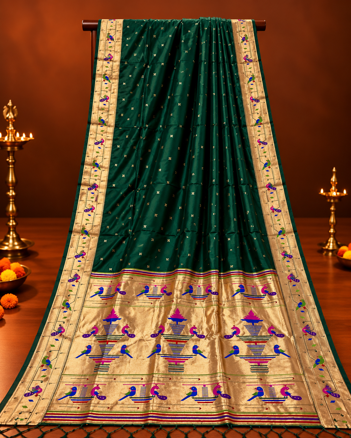 Mayuri Nauvari Paithani - 10 Yards
