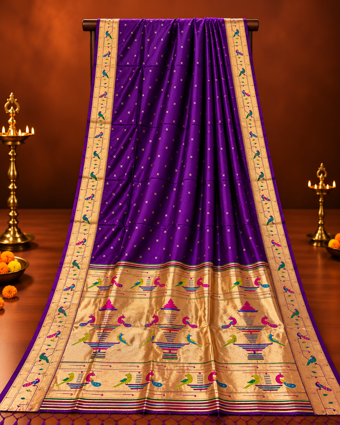 Mayuri Nauvari Paithani - 10 Yards