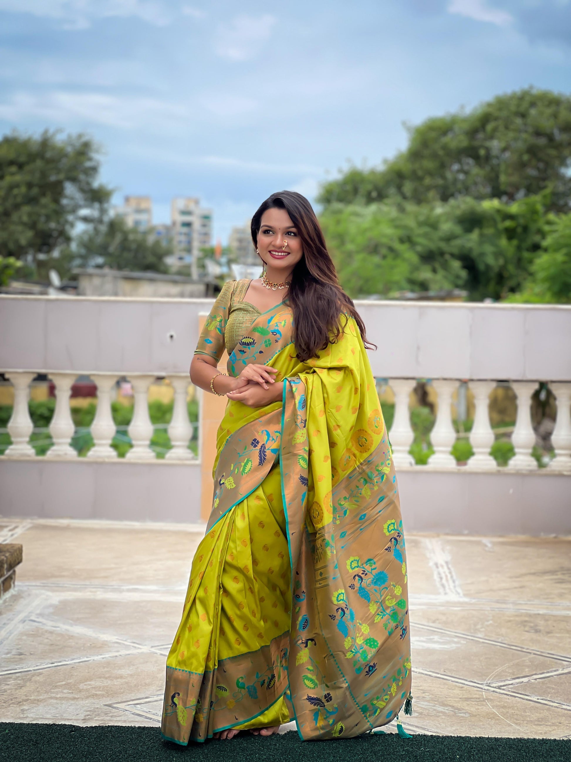 Soft Silk Paithani with Zari Weaving - Kalavya