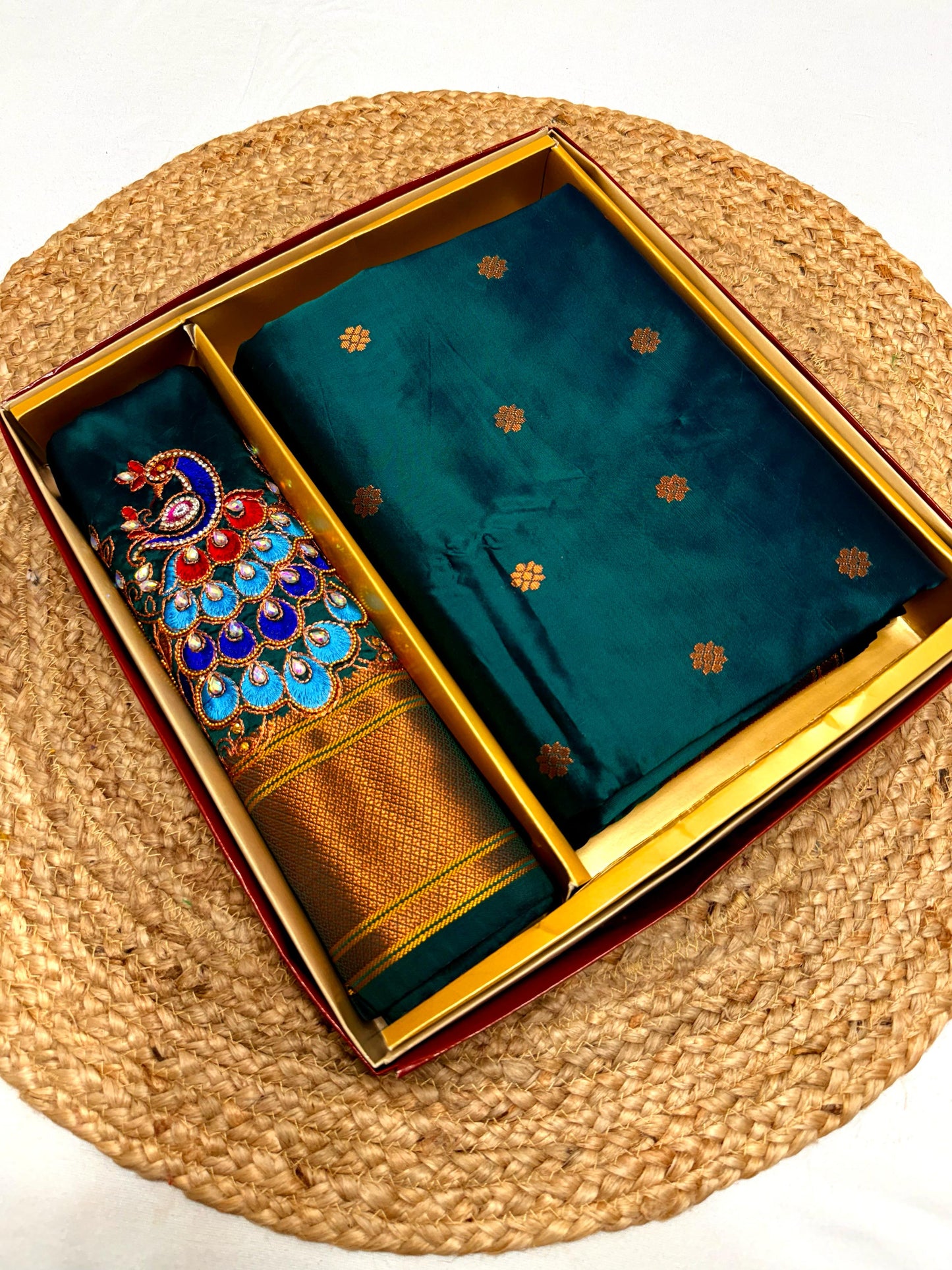 Premium Kalanjali Paithani with Handwork Embroidery Blouse - Kalavya