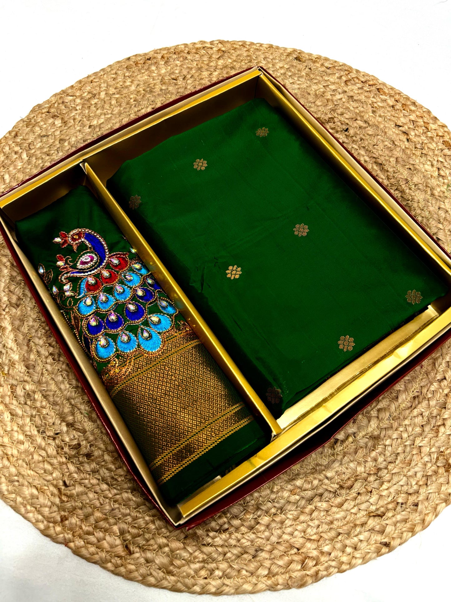 Premium Kalanjali Paithani with Handwork Embroidery Blouse - Kalavya