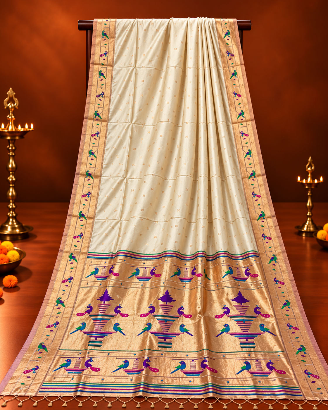 Mayuri Nauvari Paithani - 10 Yards