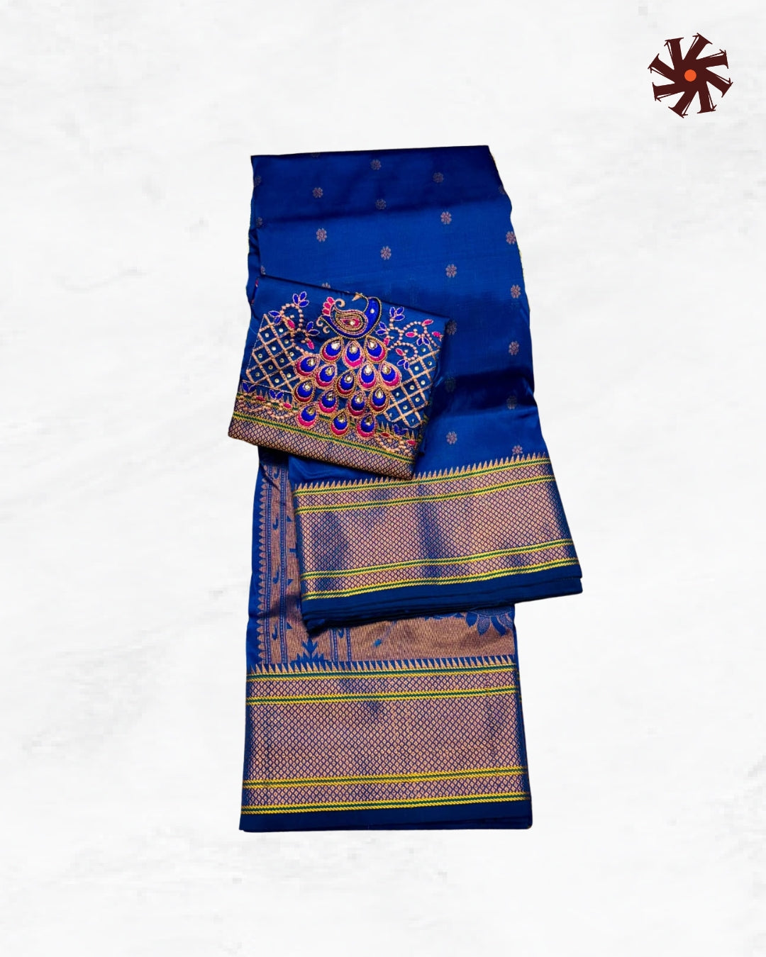 Royal Blue Kaveri Kadiyal Paithani Saree