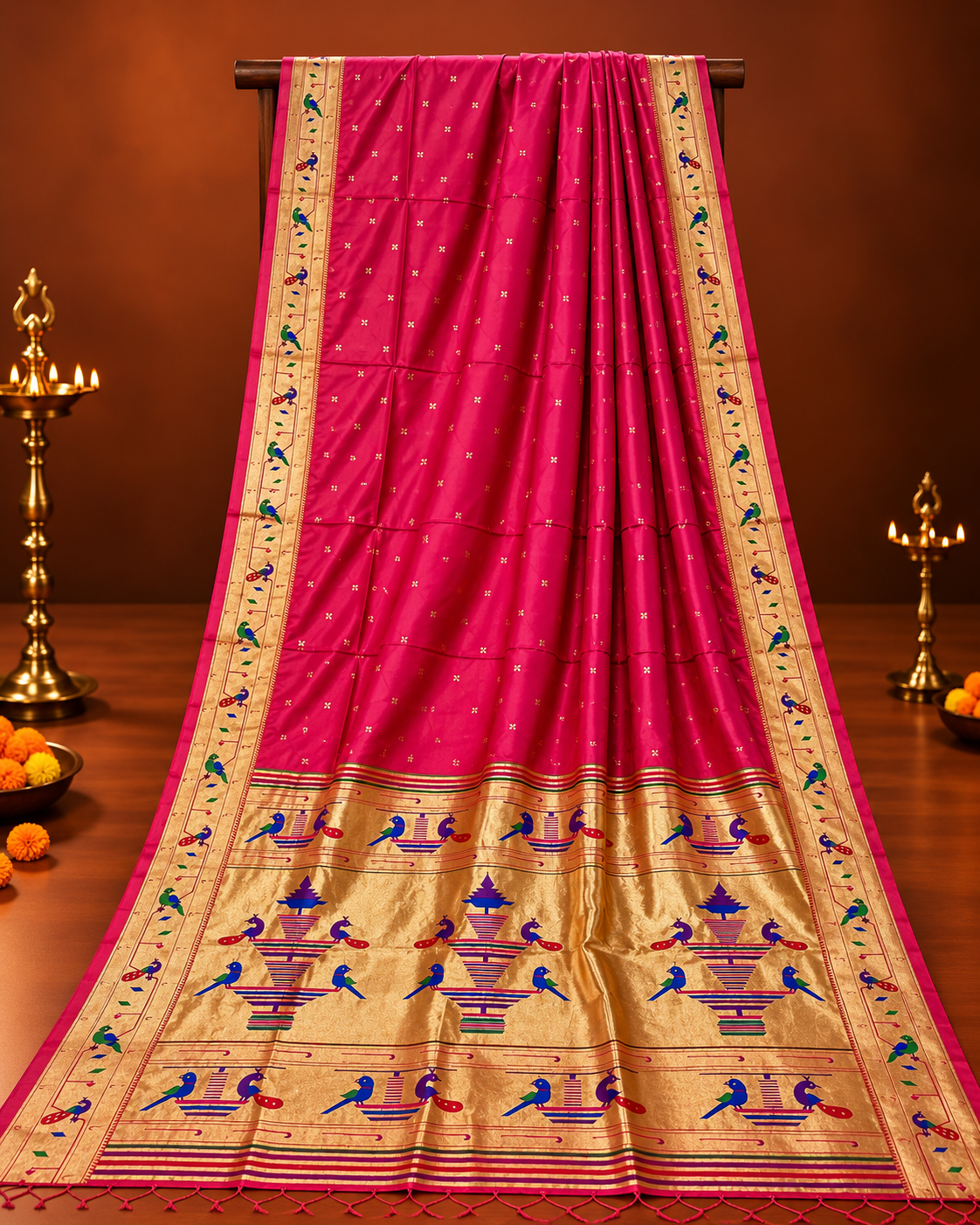 Mayuri Nauvari Paithani - 10 Yards