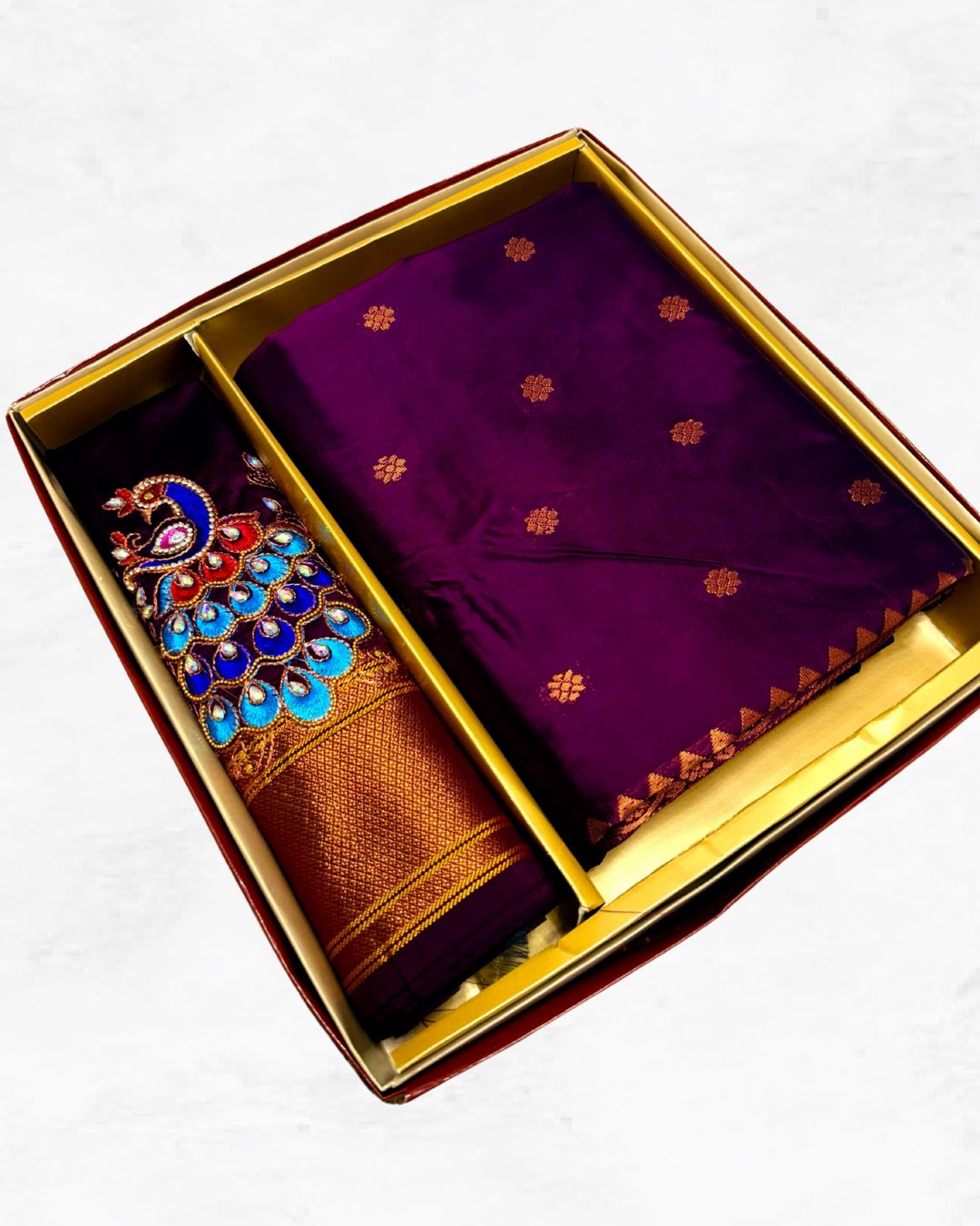 Premium Kalanjali Paithani with Handwork Embroidery Blouse - Kalavya