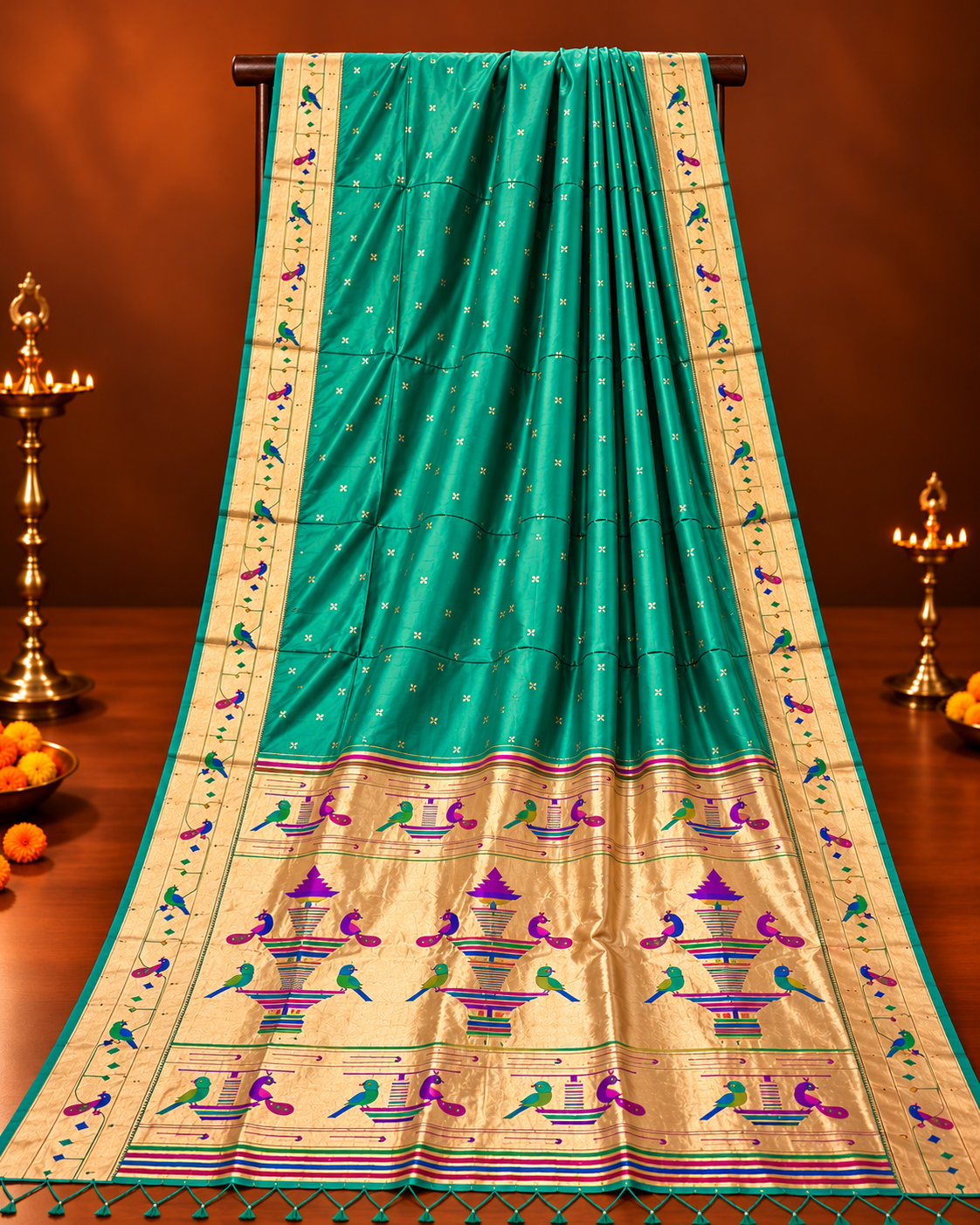 Mayuri Nauvari Paithani - 10 Yards