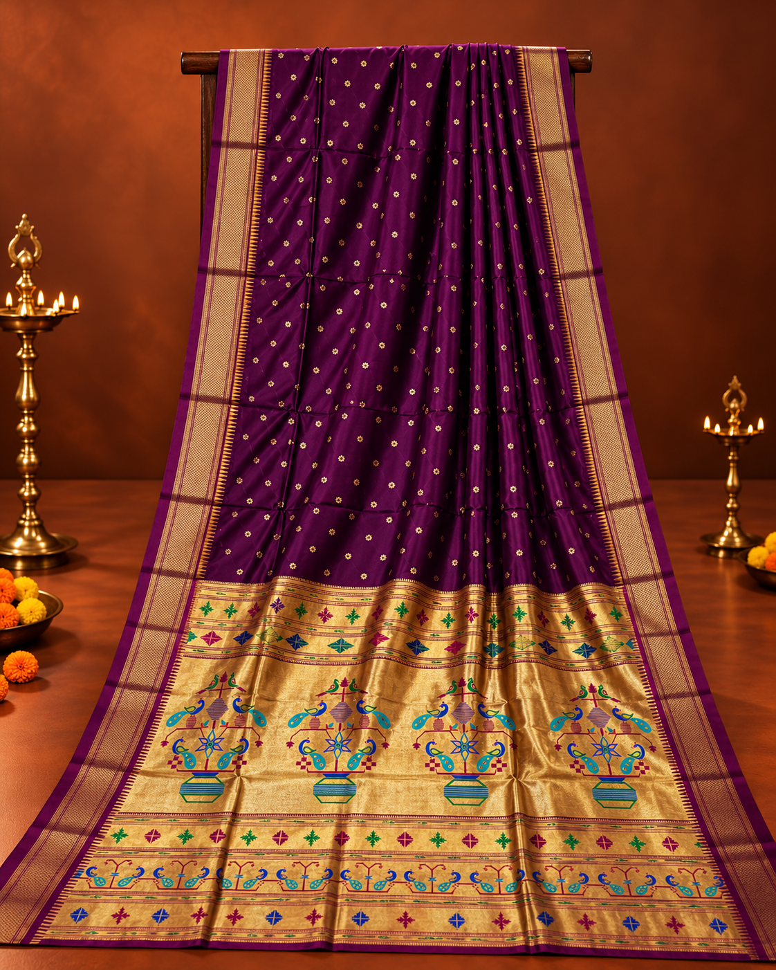 Trinetra Nauvari Paithani - 9 Yards