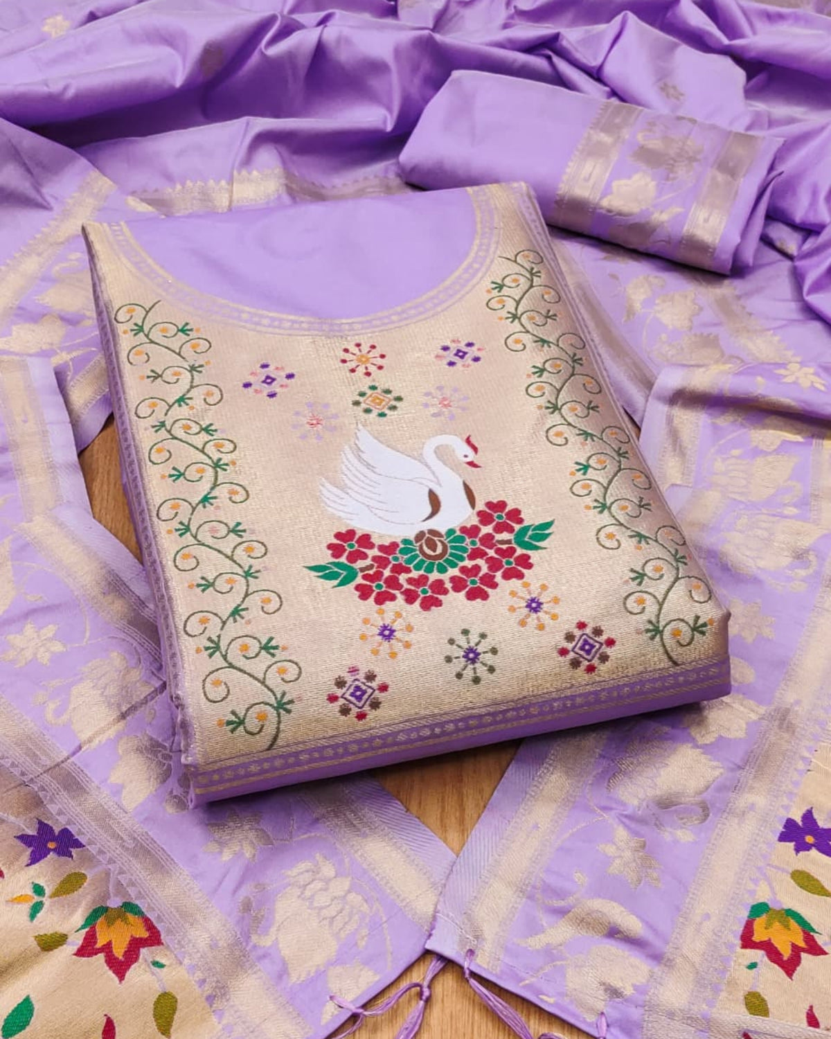 Rajhans - Paithani Dress Material