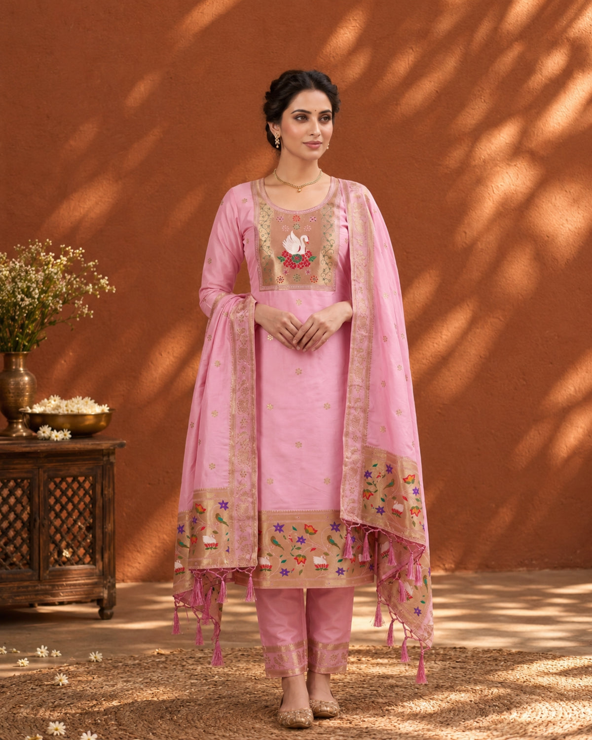 Rajhans - Paithani Dress Material