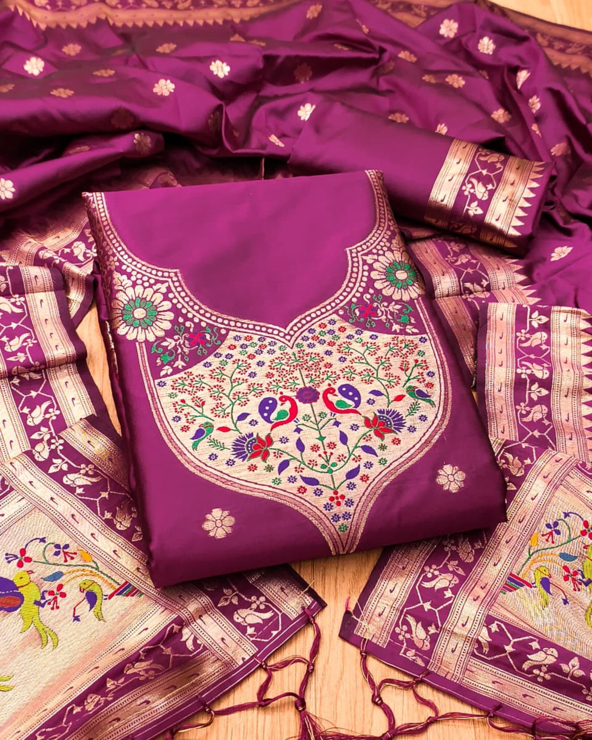 Manjiri - Paithani Dress Material