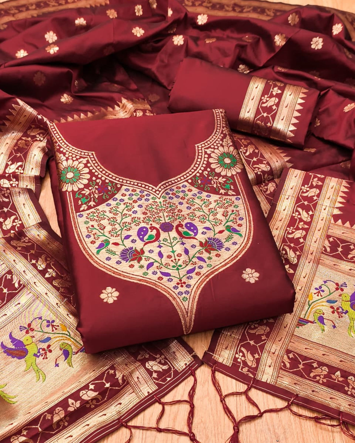 Manjiri - Paithani Dress Material