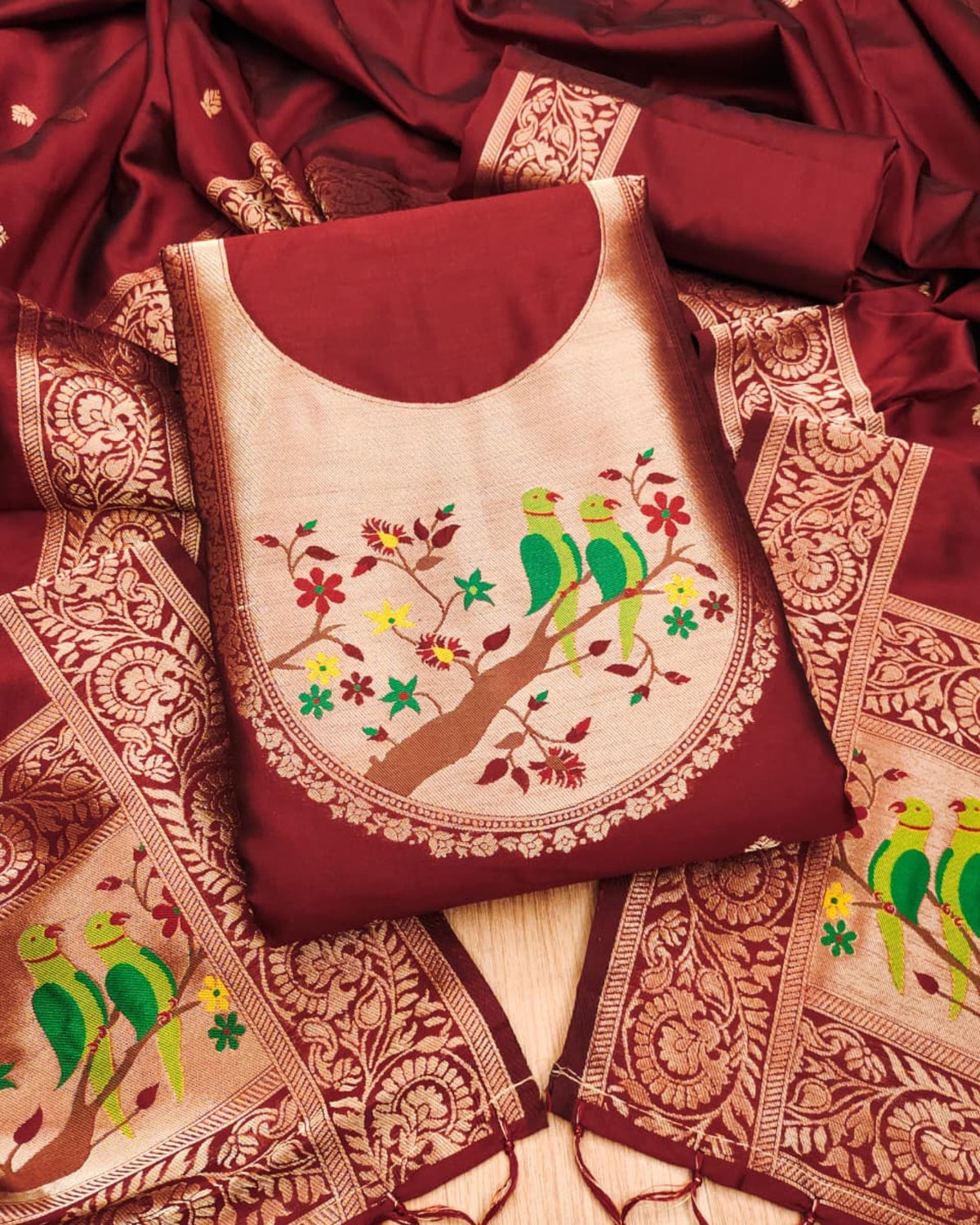 Saarika - Paithani Dress Material