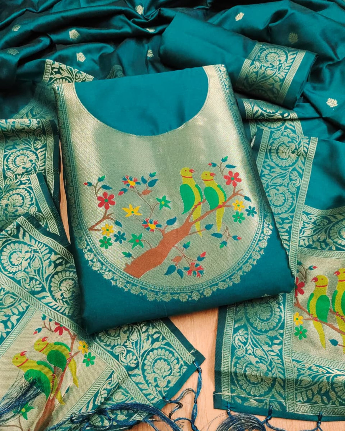 Saarika - Paithani Dress Material