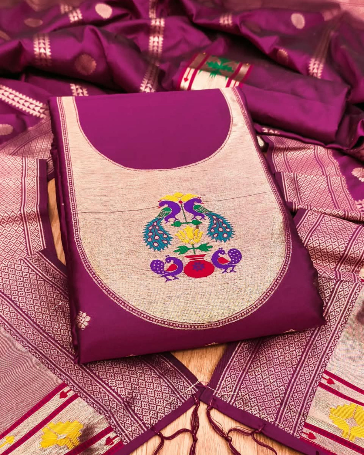 Mayura - Paithani Dress Material