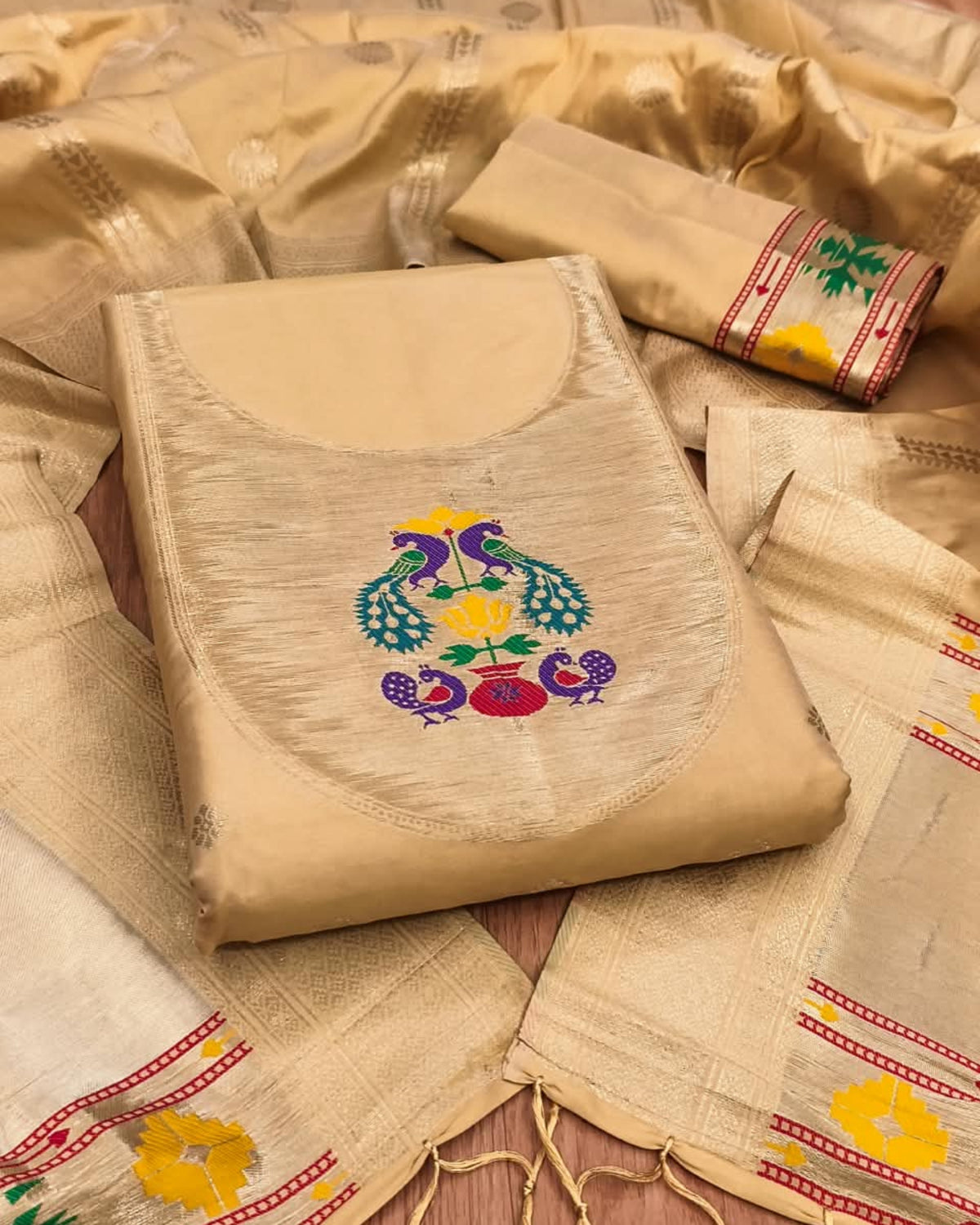 Mayura - Paithani Dress Material